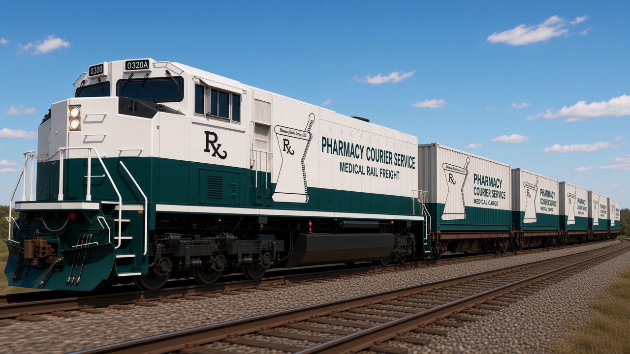 Pharmacy Courier Service rail freight train